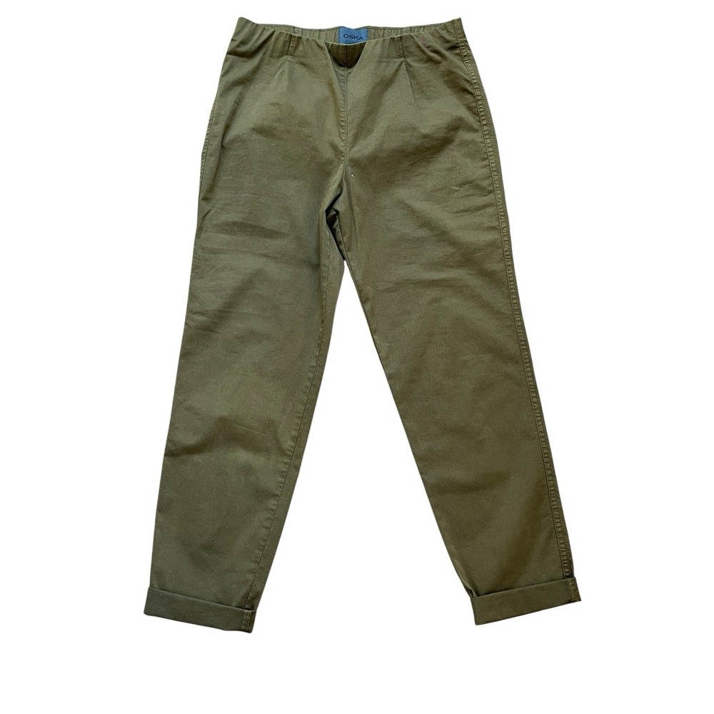 OSKA Roper Straight Leg Trousers 018 Olive‎ Green Size 2/US 8  Stretch Comfort